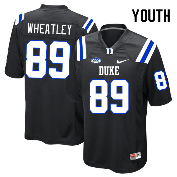 Youth #89 Jared Wheatley Duke Blue Devils College Football Jerseys Stitched-Black